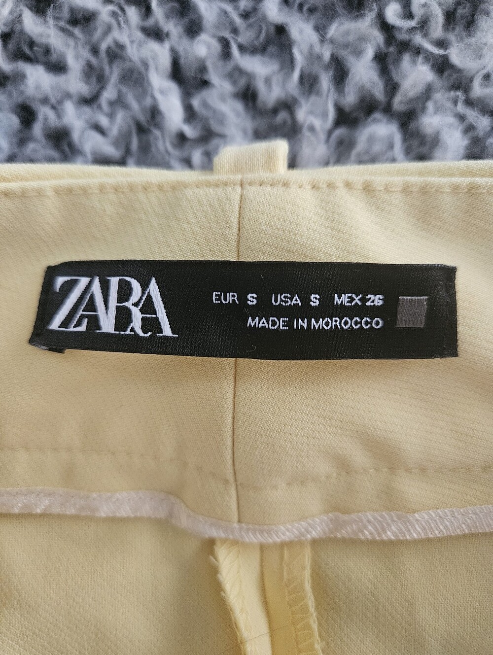 Zara Women's Yellow High-Waisted Belted Pants Small S 26x26 Cropped Trousers - Picture 8 of 16